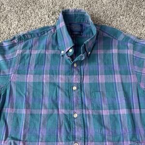 VTG Pendleton Shirt Mens Medium Blue Button Up Country Traditionals USA 80s